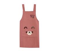 ROXXR Cute Bear Apron Kitchen Apron Bib Apron Cooking Apron BBQ Apron for Chefs Operations, pink, M