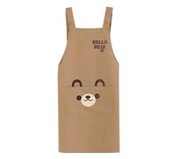 ROXXR Cute Bear Apron Kitchen Apron Bib Apron Cooking Apron BBQ Apron for Chefs Operations, yellow, M