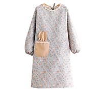 ROXXR Women's Apron with Sleeves Apron Painting Apron with Pocket Kitchen Apron Bib Apron Cooking Apron Blue, blue