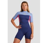 Roxy Back Zip Short Sleeves Springsuit 2/2 PROLOGUE WOMEN BZ SS SP FL Young Womens Blue 4