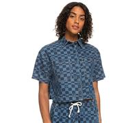 Roxy Blue Wave Club Printed Short Sleeve V Neck T-shirt