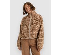 Roxy Blurry Cloud Print Fleece Jacket parchment animal flrl big M