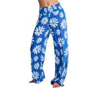 Roxy - Comfortable pants in crinkled Viscose - Along The Sunset Pant Dutch Blue Flower Soul for Women - Size S Blue S