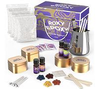 Roxy Epoxy DIY Candle Making Kit Gold - Complete Supplies Set to Make Your Own Candles - Includes 2lb Soy Wax, Candle Tins, Fragrances, Color Dyes, Melting Pot