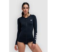 Roxy Zipped Long Sleeve Rash Vest Essentials LS Zipped Womens Black