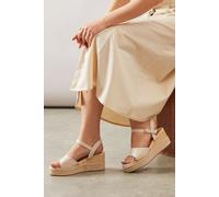 Roxy Faux Leather High Wedge Sandals Wallis Beige 6