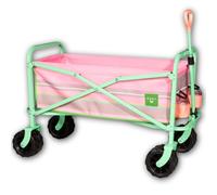 ROXY Foldable Beach Trolley - Heavy Duty Foldable Utility Cart with Off-Road Wheels, Large Storage Capacity and Adjustable Handle - Great for Beach, Camping and Outdoor Adventure