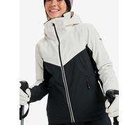 Roxy Free Jet Block Hooded Jacket White Black Women - L