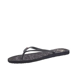 Roxy Girl's Antilles Flip Flop Sandal, Charcoal, 7
