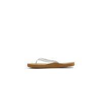 Roxy girls Costas Flip Flop, White/Tan, 3 Big Kid