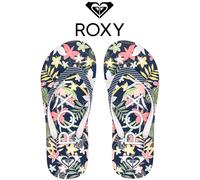 Roxy Girls Flip Flops Sandals Navy Multi Flowers Beach Pool UK 12 - 4