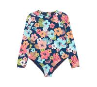 Roxy Girls Morning Flower One Piece Swimsuit, Navy, Size 7 Years Navy