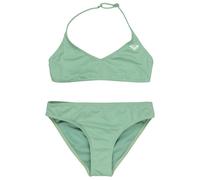 Roxy - Girl's Solid Active Triangle Bra Set - Bikini size 8 Years, green/turquoise