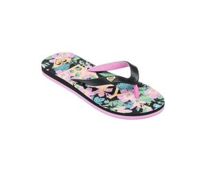 Roxy Girls' Tahiti Sandals, Black Pink Stencil, 12 UK Child