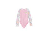 Roxy Girls' Tiny Flower Onesie Swimsuit, Ultramarine Teenie Flower, 7