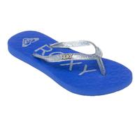 Roxy Girls Viva Sparkle Glitter Summer Beach Flip Flops - Dazzling Blue - 1 UK