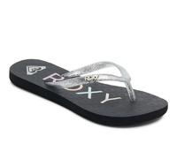 Roxy Girls Viva Sparkle Glitter Summer Beach Holiday Sandals Flip Flops
