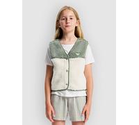 Roxy Iconic Color Block - Girls 4-16 Green Sherpa Vest