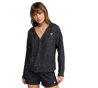 Roxy Knit top V Neck SATURDAZE Cosy Hoodie Young Womens Black XS