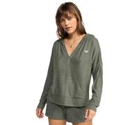 Roxy Knit top V Neck SATURDAZE Cosy Hoodie Young Womens Green XL
