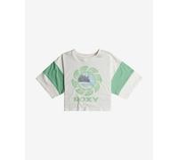 Roxy Let's Get It Started Short Sleeve T-Shirt White Green Girls - 12