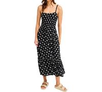 Roxy - Lightweight dress - Sunrise Coastline Printed Midi Dress Anthracite Hibiscus Dots for Women - Size S - Black Black S
