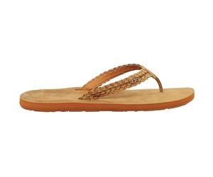 Roxy Lili II Slip-On Brown Smooth Leather Womens Sliders ARJL200851_TAN