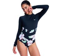 Roxy Swimsuit The Rider Zipped Long Sleeve Black/Green/Pink Women's S