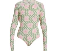 Roxy - Long sleeves swimming costume - Hibiscus Daze Onesie Rashguard Basil Party Waves Yw for Women in Nylon - Size S - Green Green