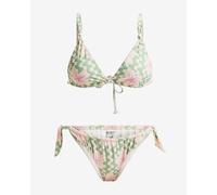 Roxy Marinha Hibiscus Daze Elongated Tri Bikini green pink Women - S