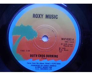 Roxy Music - Roxy Music Both Ends Burning/For Your Pleasure 7" Island WIP6262 EX 1975 there is number stamp on label