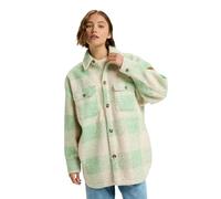 Roxy Over And Above - Check Plaid Polar Fleece Shirt Jacket - Women - Green