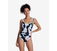 Roxy Printed Essentials Lace Swimsuit Black Green Pink Women - XS
