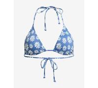 Roxy Printed Essentials Tiki Tri Bikini Top Blue White Women - L