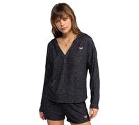 Roxy Knit top V Neck SATURDAZE Cosy Hoodie Young Womens Black L