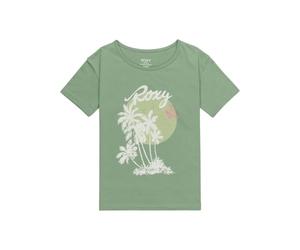 Roxy Short-Sleeved T-Shirt Day and Night Vintage Girls Green 7