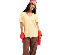Roxy Short-Sleeved T-Shirt VL Slow Life V Neck Womens Yellow