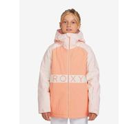 Roxy Snowmist light orange white children's hooded jacket - 16