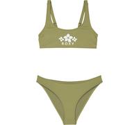 Roxy Solid Active Set - Girls 6-16 Green Two Piece Bralette Bikini Set