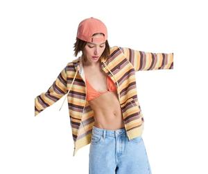 Roxy Striped Zip Hoodie PERFECT STRIPE Womens Brown