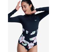 Roxy The Rider Zipped Swimsuit Black Green Pink Women - L