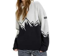 Roxy - Women's Wool Knit Jumper - Cozy Sound Anthracite Wind Swept Floral for Women in Wool - Size S - White White S