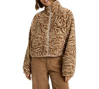 Roxy - Women's zipped Fleeces Jumper - Blurry Cloud Print Parchment Animal Floral Big for Women in Recycled Polyester - Size XS - Brown Brown XS
