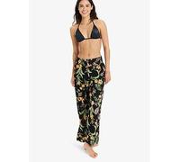 Roxy Womens Along The Beach Printed Pants Swim Coverup - Black, Black, Size L, Women Black
