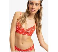 Roxy Womens Beach Classics Wrap Bra Triangle Separate Top Swimsuit, Red, Size L, Women Red