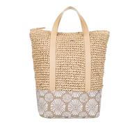 Roxy Women's Beach Tote Bag | Travel | Vacation | Straw | Lightweight | Breathable, Beach Lover - Portabella Tropical Tile, One Size, Large Capacity Lightweight Causal Woven Straw Jute Beach Tote Bag