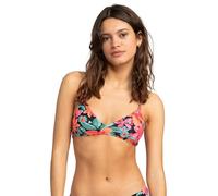 Roxy Women's Bikini Top - UPF 50+, Quick-Dry, Removable Pads, Swimsuit Top, Surf & Beachwear, Black Palms, XL