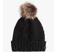 Roxy Womens Blizzard Cuff Beanie Bobble Hat Pom Pom Fleece Lined Cable Knit