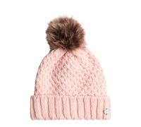 Roxy Womens Blizzard Cuff Beanie Bobble Hat Pom Pom Fleece Lined Cable Knit