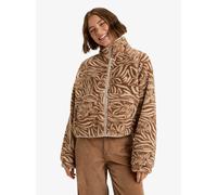 ROXY - Womens Blurry Cloud Print Full Zip Relaxed Fleece - Parchment